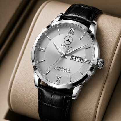 Personalized Merc Luxury Leather Strap Watch