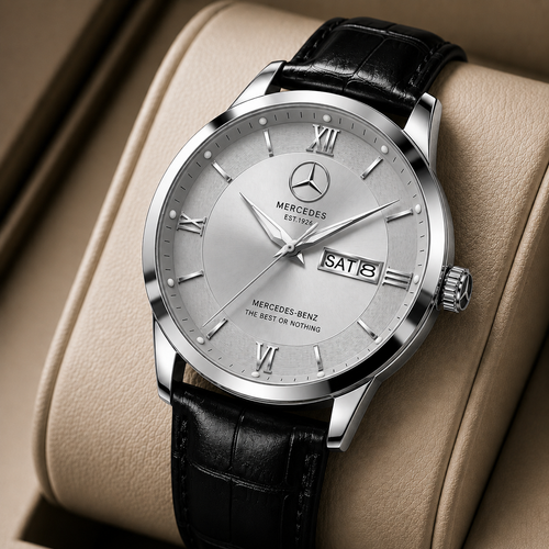 Personalized Merc Luxury Leather Strap Watch