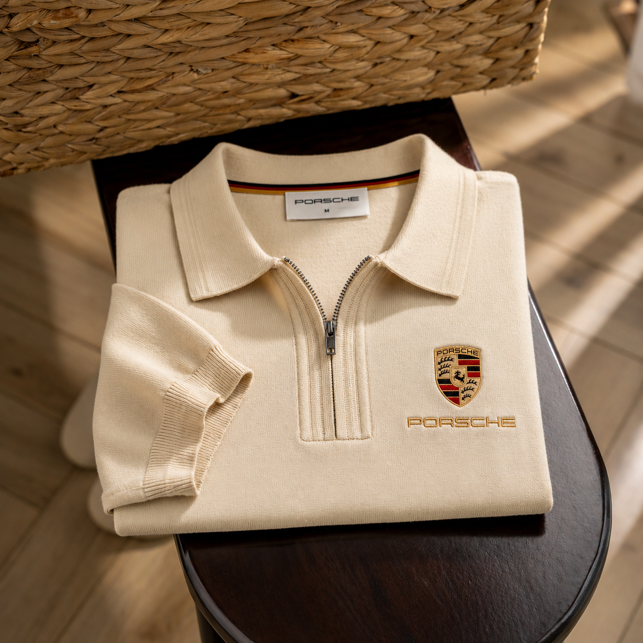 Personalized Porsche Linen Zipper Polo Shirt