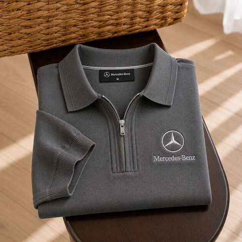 Personalized Merc Linen Zipper Polo Shirt