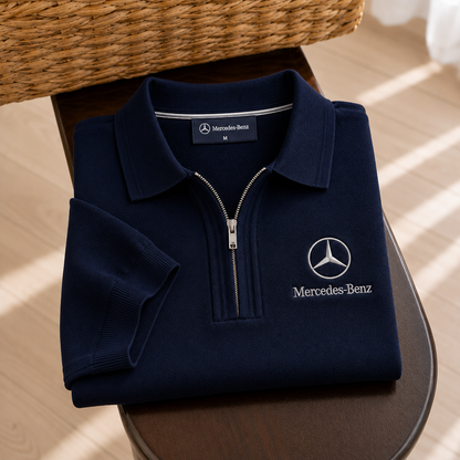 Personalized Merc Linen Zipper Polo Shirt
