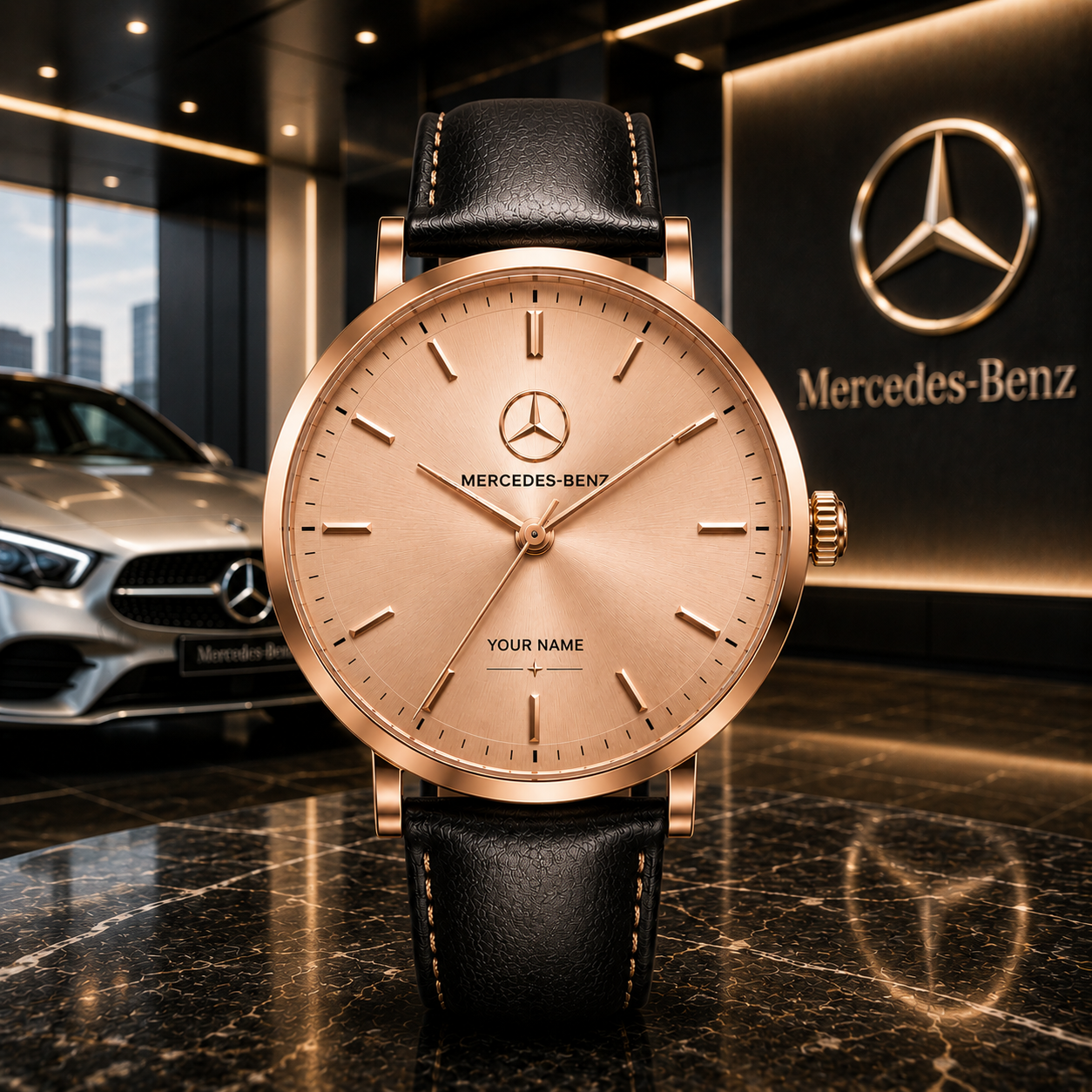 Personalized Merc Minimalist Leather Watch