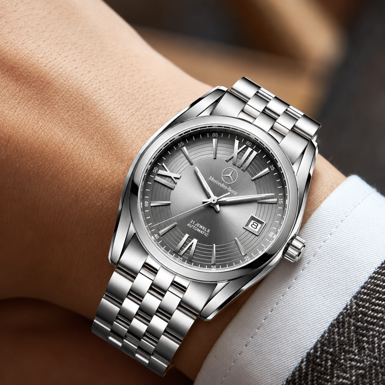 Peronalized Merc 21 Jewels Luxury Alloy Quartz Watch