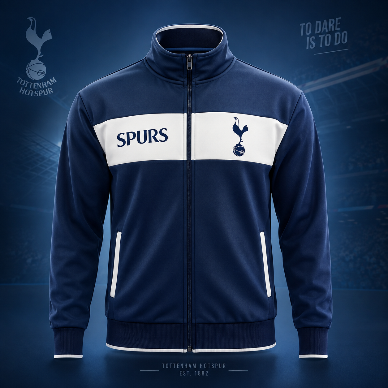 Personalized Tottenham 2026 Zipper Stand Collar Jacket