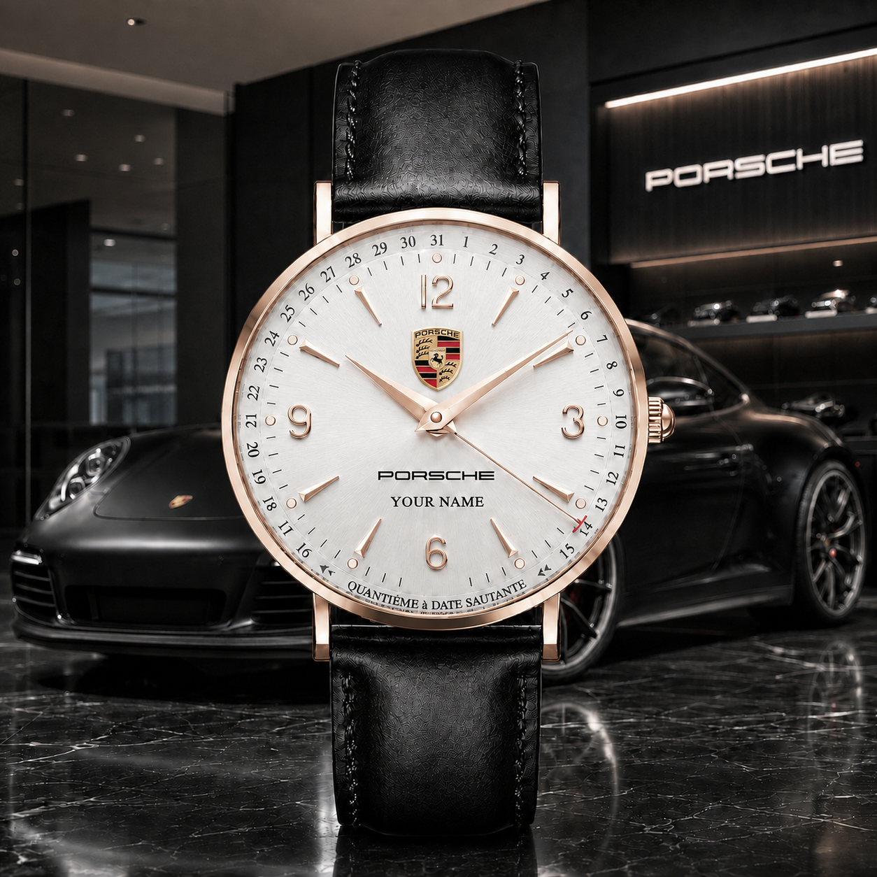 Personalized Pors 2026 Jaeger Leather Watch
