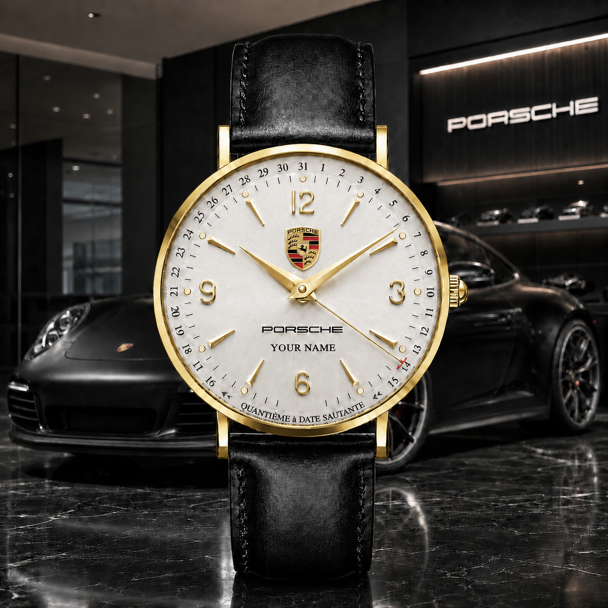 Personalized Pors 2026 Jaeger Leather Watch