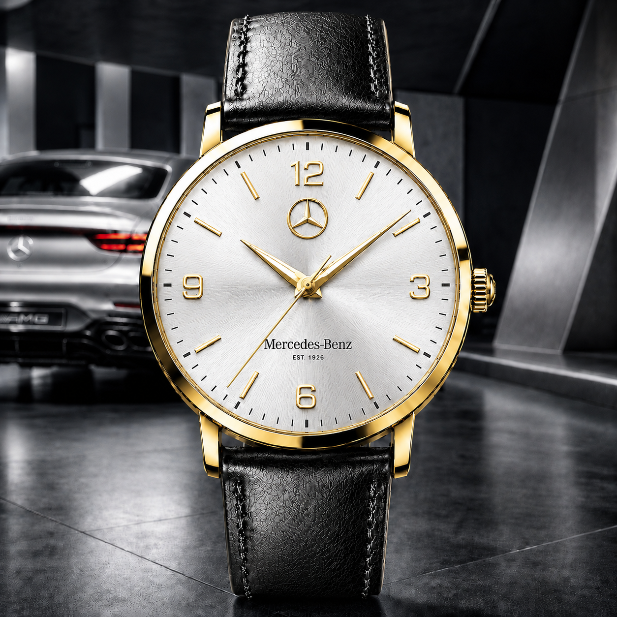 Personalized Merc Grand Prestige Leather Watch