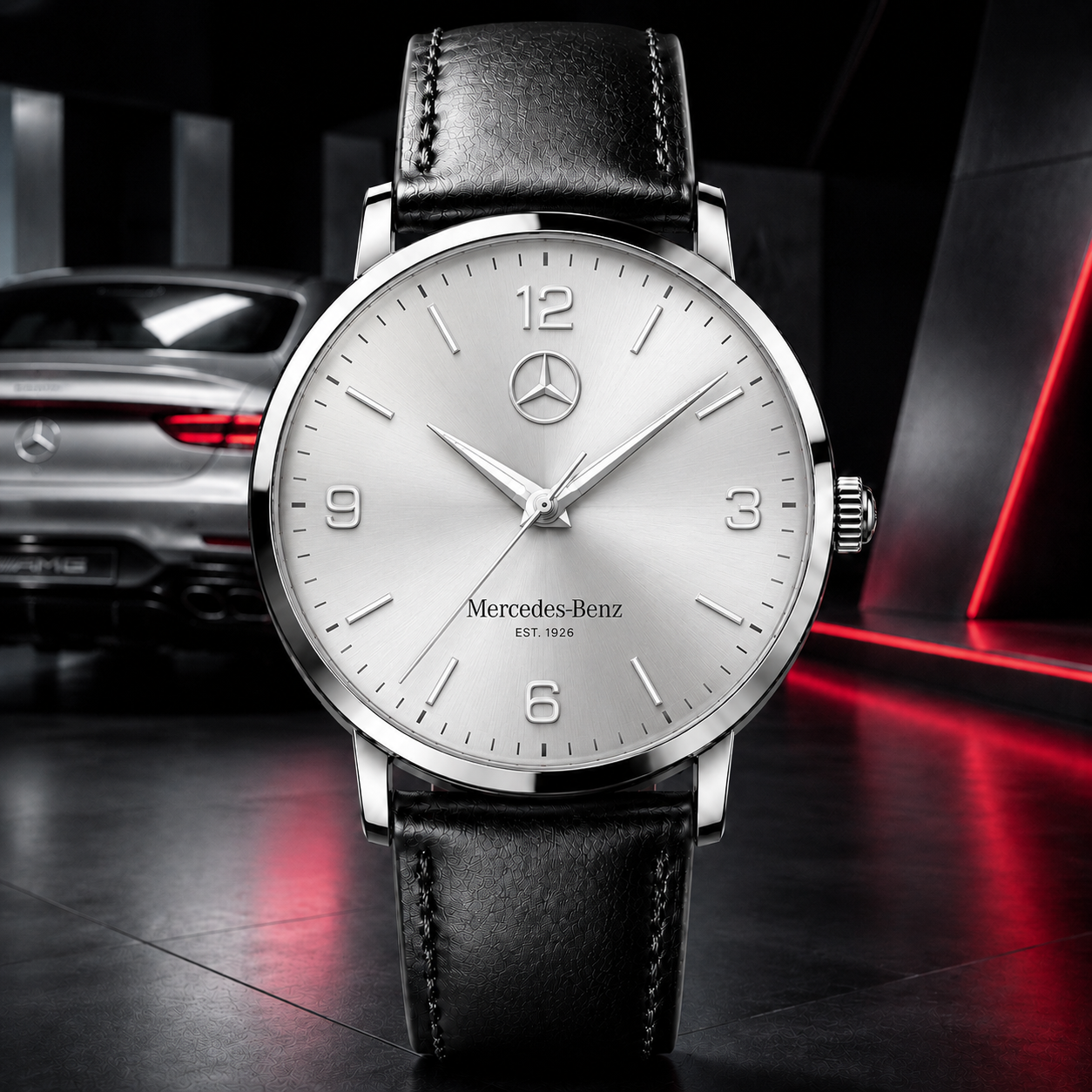 Personalized Merc Grand Prestige Leather Watch