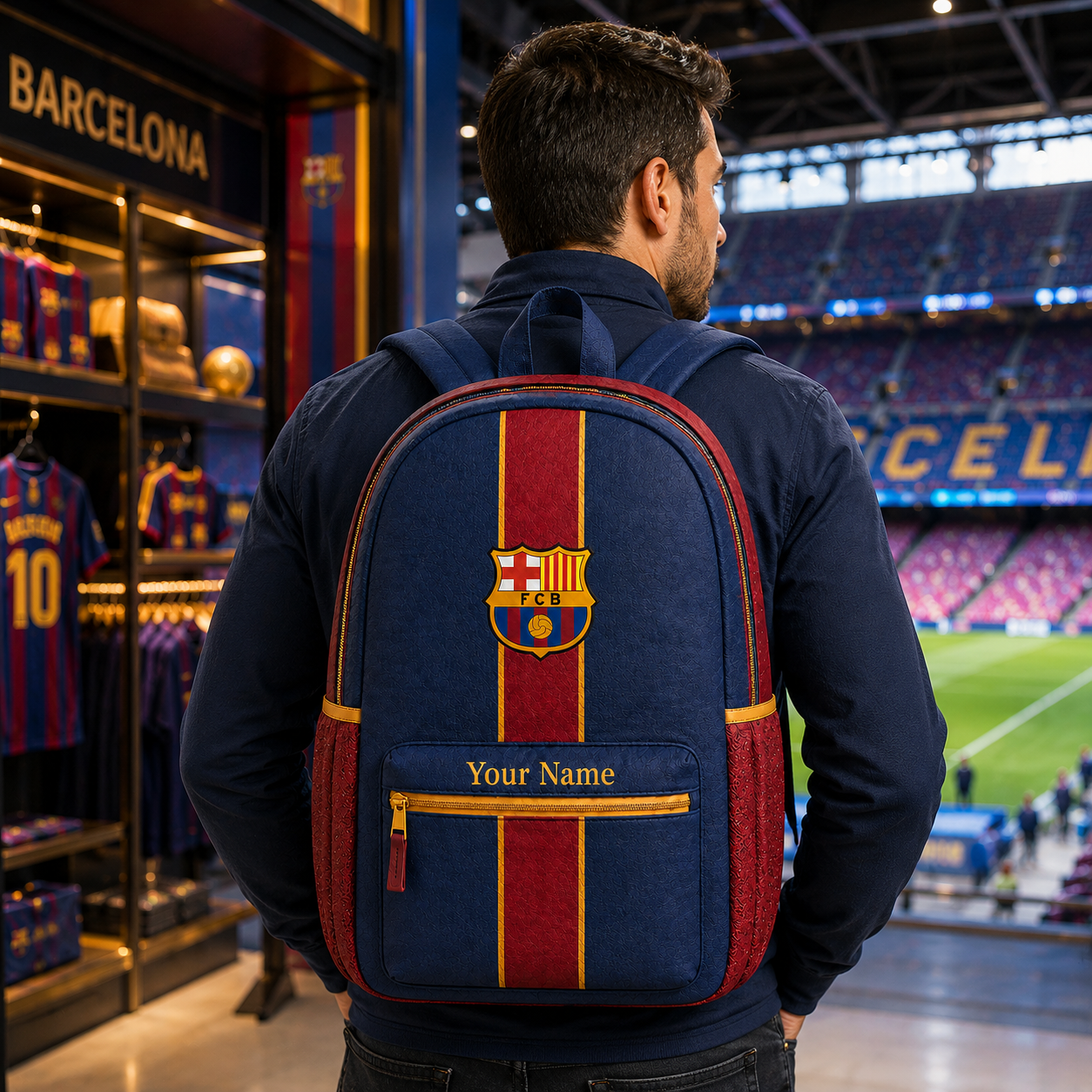Barca FC 2026 Spotify Backpack with Custom Name – Gift for Barca Fans