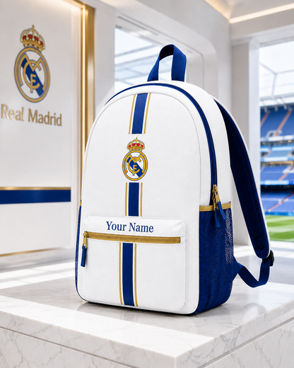 Real FC 2026 Sport Backpack with Custom Name – Gift for Real Madrid Fans