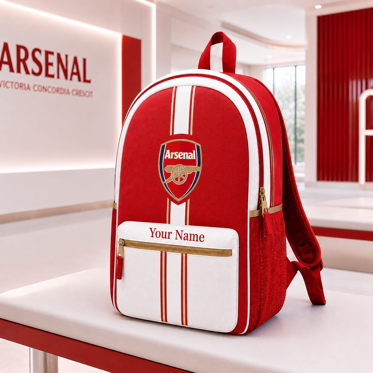 Arsenal 2026 Daily Backpack with Custom Name – Gift for Arsenal Fans