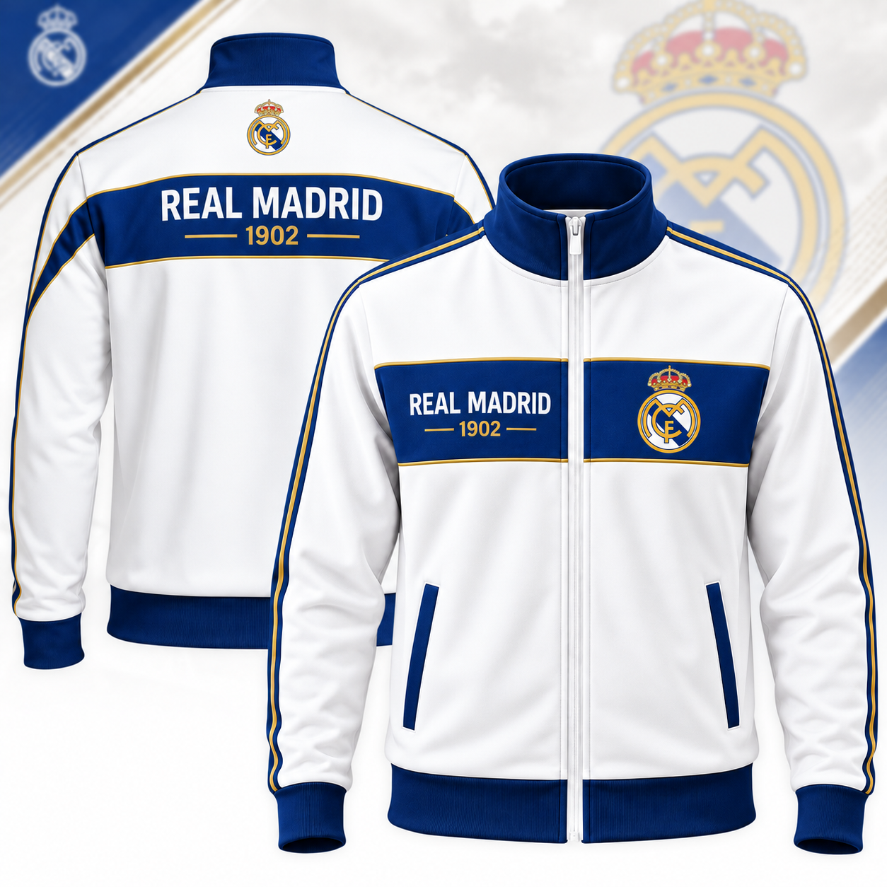Real Madrid 1902 Zipper Stand Collar Jacket