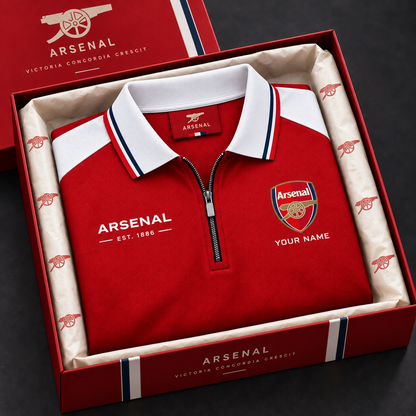 Personalized Arsenal FC Division Zipper Polo ,T-shirt, Hoodie , Short , Polo , hawaii