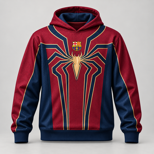Spidey Barcelona FC 2026 Hoodie Set – Pullover Hoodie & Pants