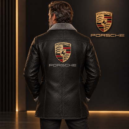 Personalized Pors Model Leather Fleece Winter Coat