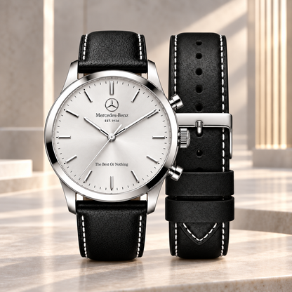 Merc Leopard Leather Strap Watch