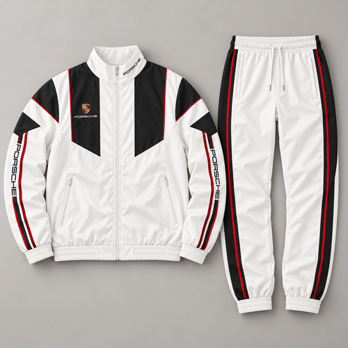 Pors Fashion Zipper Stand Collar Jacket & Sweatpants Set