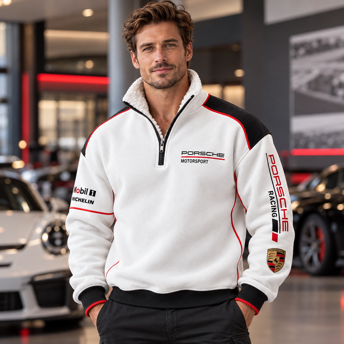Pors Motorsport Fleece Quarter-Zip Pullover