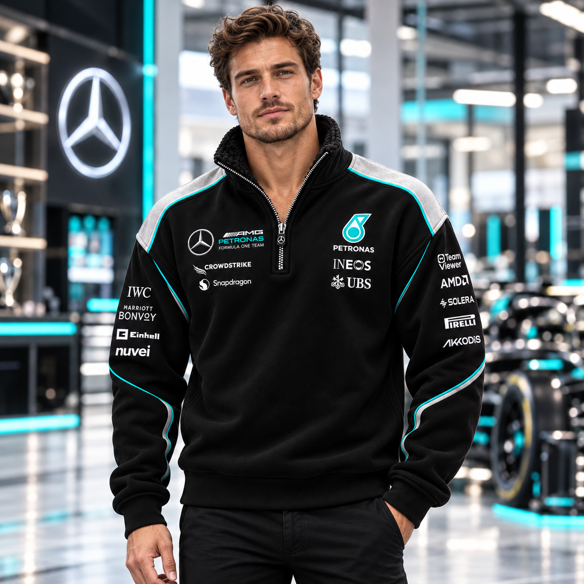 Merc Fomula Team Fleece Quarter-Zip Pullover