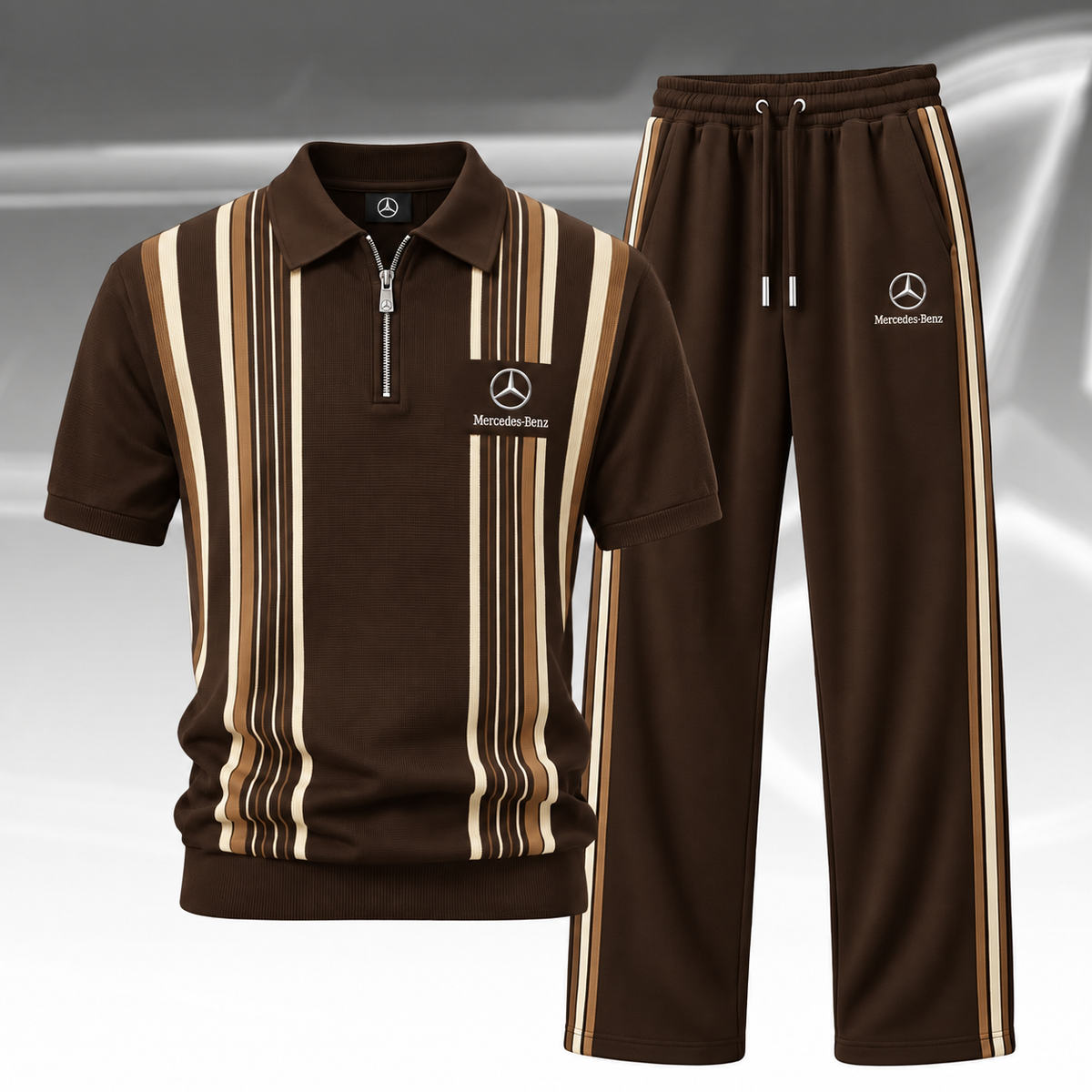 Merc Rivirea All Over Printed Zip-Polo and Sweatpants Set