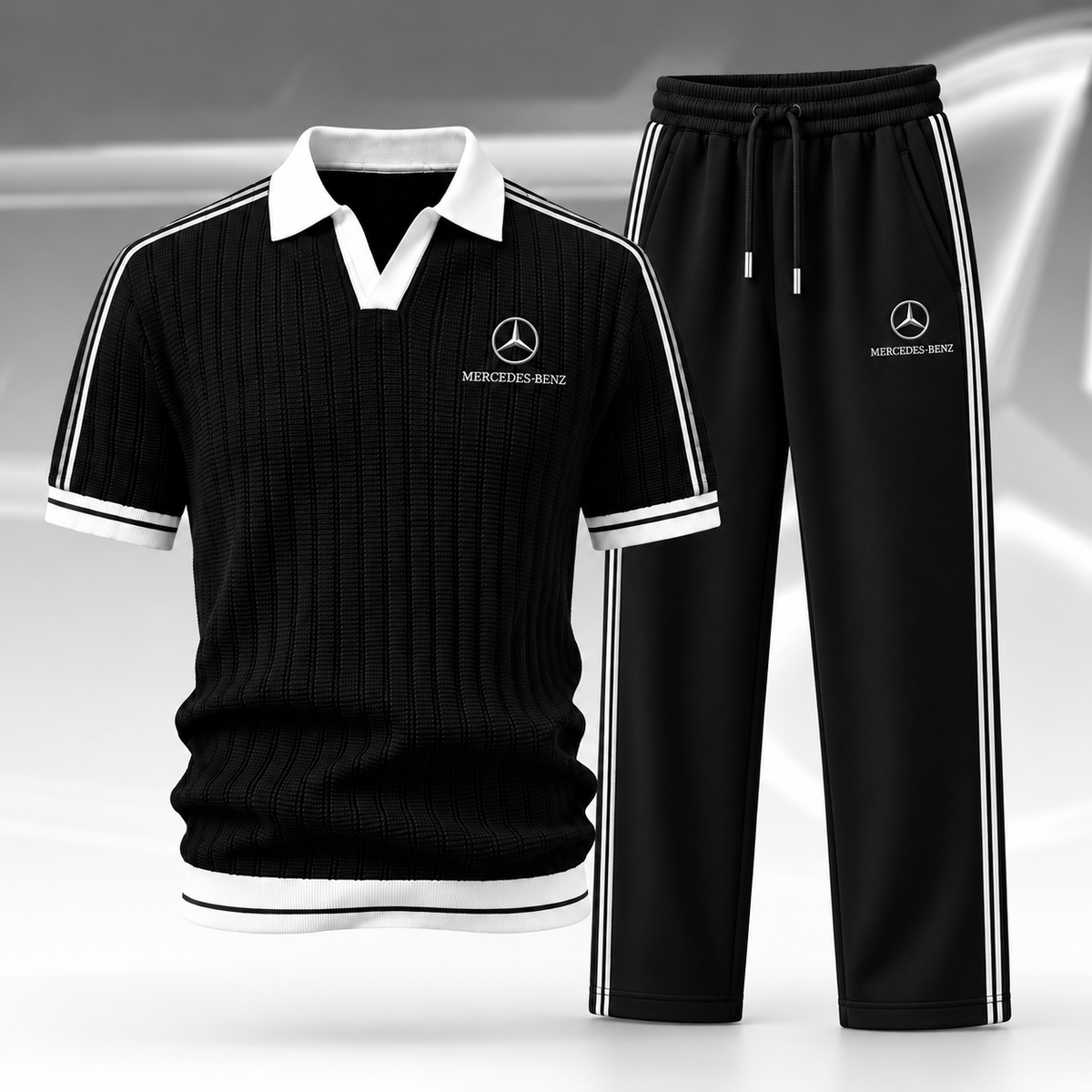Merc Cosmo All Over Printed Zip-Polo and Sweatpants Set