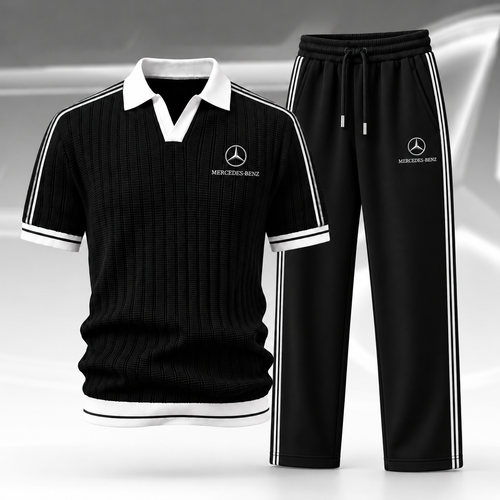 Merc Cosmo All Over Printed Zip-Polo and Sweatpants Set