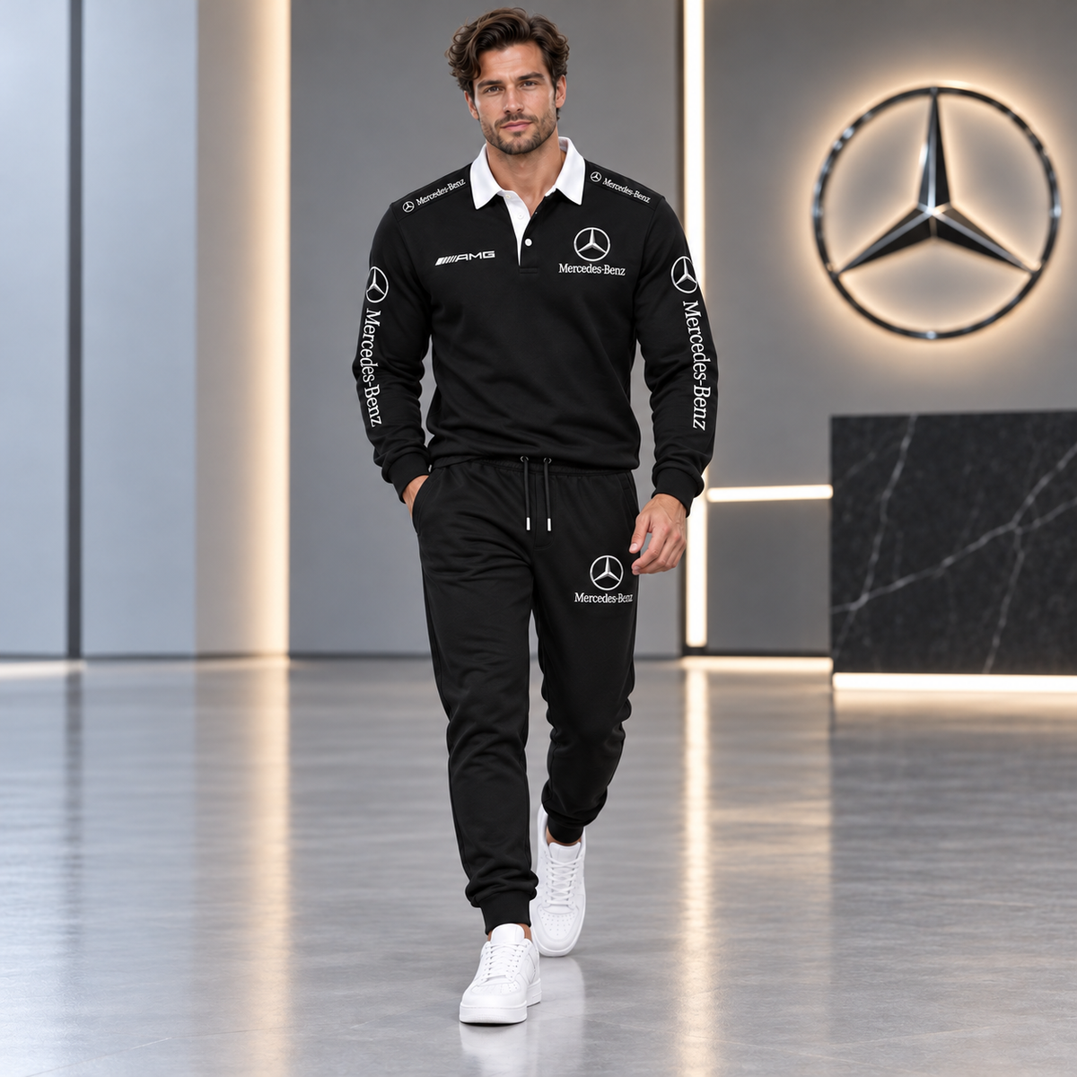 Merc Amg All Over Printed Sweater and Sweatpants Set