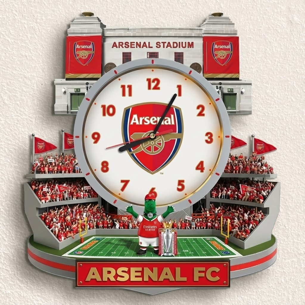 Arsenal Stadium Home Decorative Visual Effect Acrylic Wall Clock
