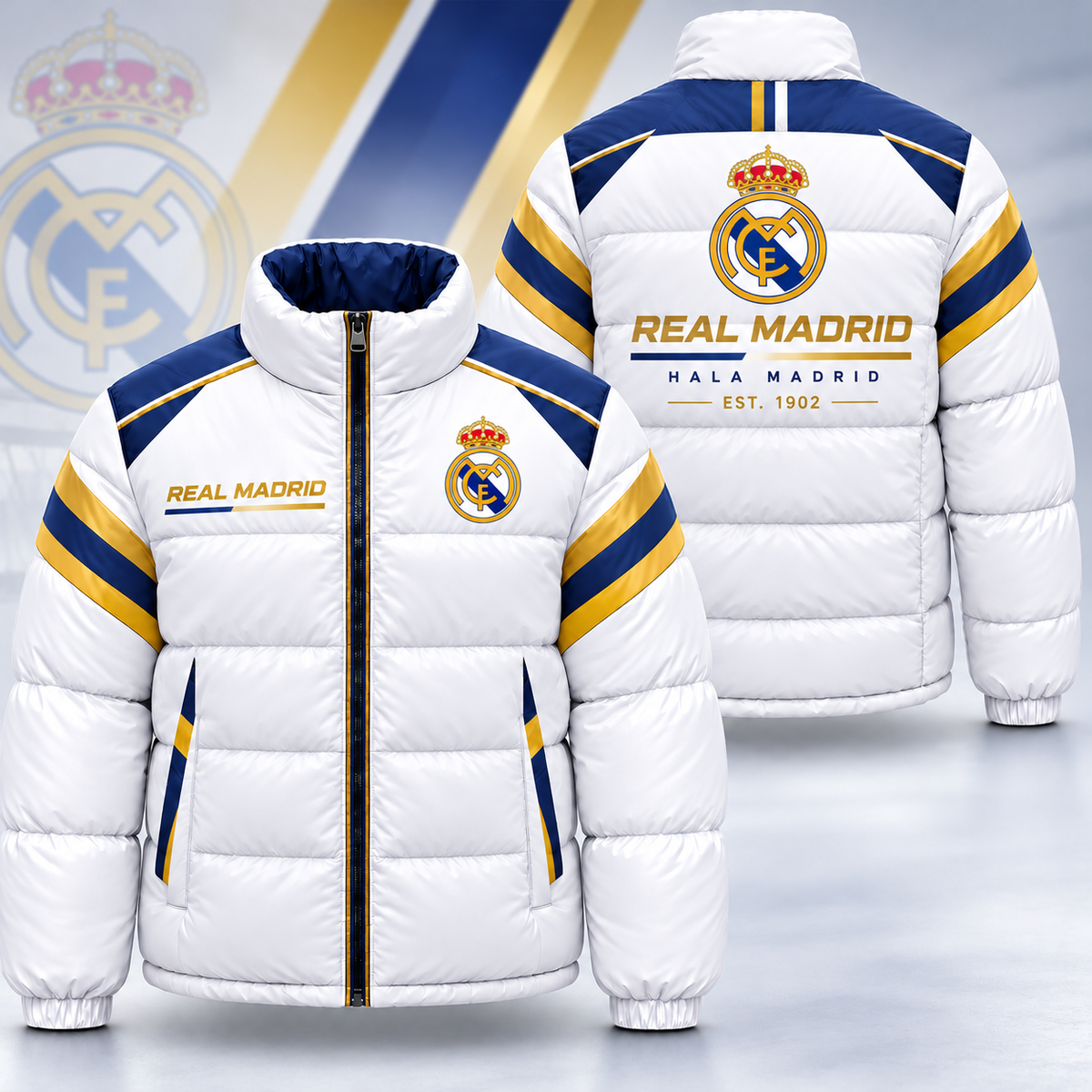 Real Hala Madrid Puffer Thermal Stand Collar Jacket