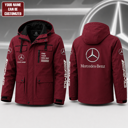 Personalized Merc Amg Style Windbreaker Hooded Jacket