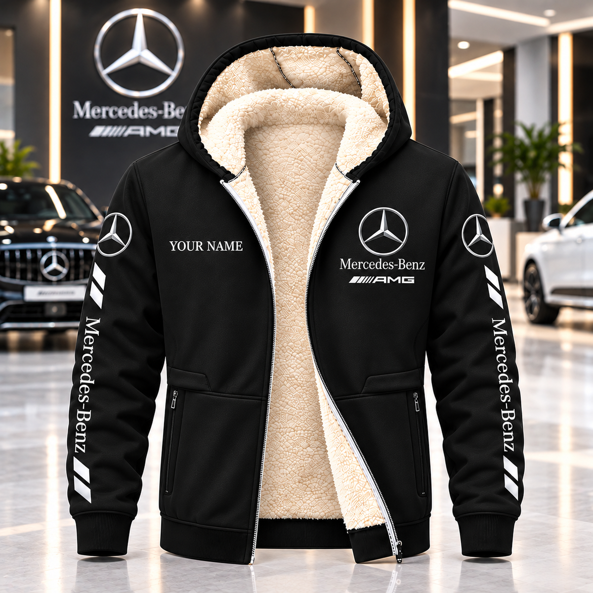 Personalized Merc Amg 2026 Fleece 3D Unisex Hooded Jacket