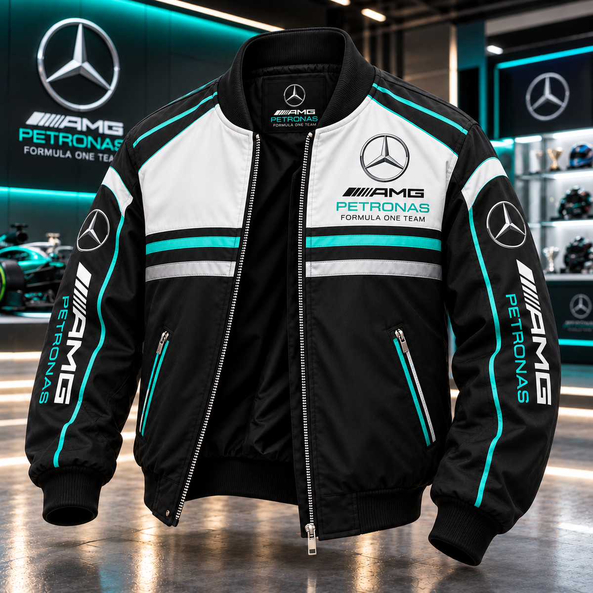 Merc Petronas Faux 2026 Bomber Jacket