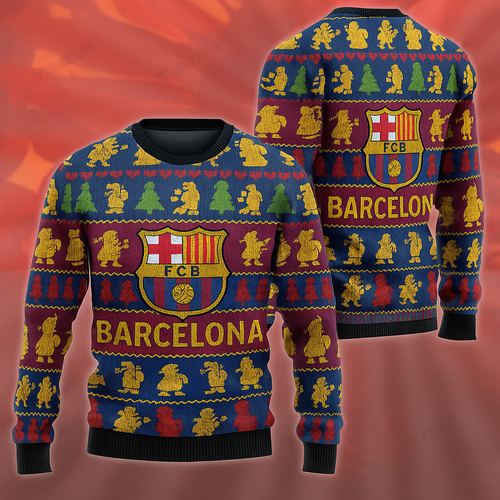 Barca Ugly Christmas Sweater , Unisex Wool Sweater