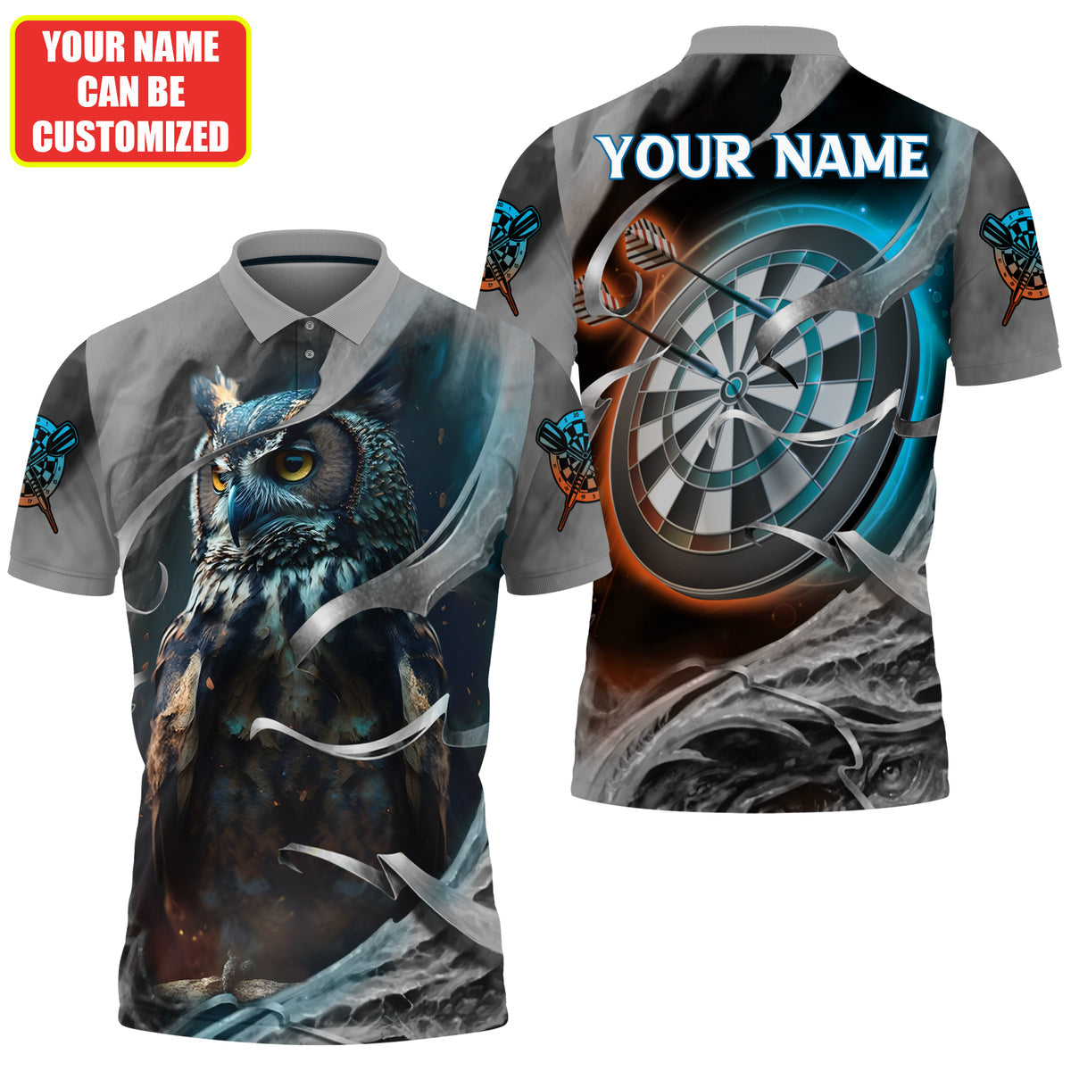 Dartboard Night Owl Personalized Name 3D Shirt For Darts Player S130701