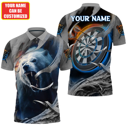 Dartboard Polar Bear Personalized Name 3D Shirt For Darts Player S130705