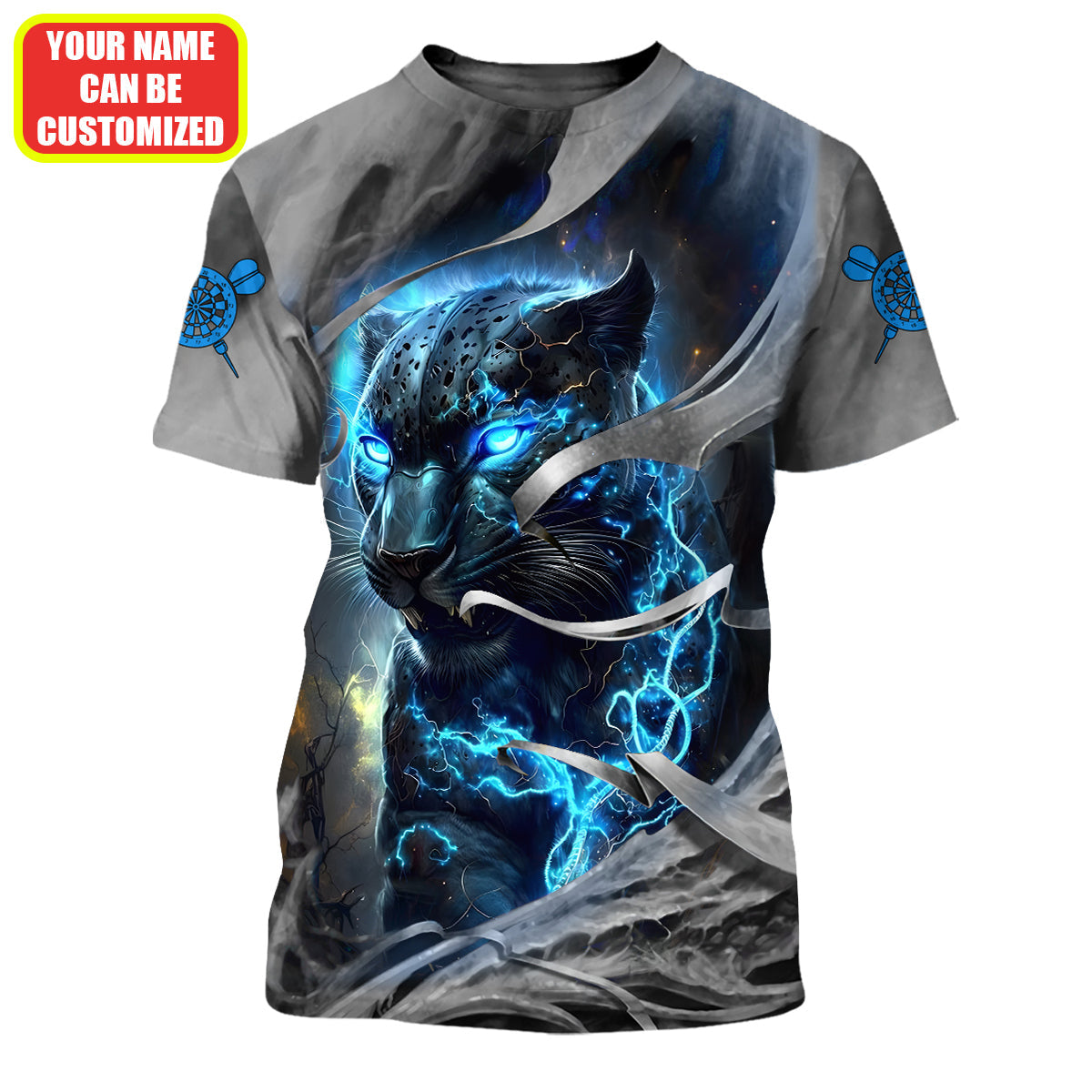 Dartboard Blue Panther Personalized Name 3D Shirt For Darts Player S070701