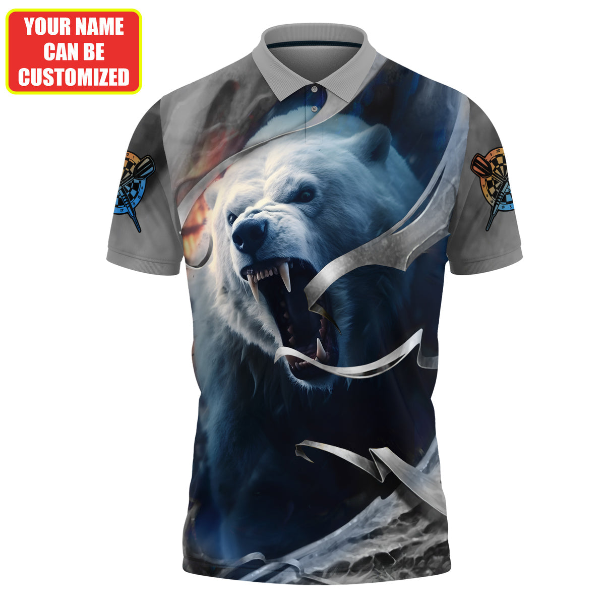 Dartboard Polar Bear Personalized Name 3D Shirt For Darts Player S130705