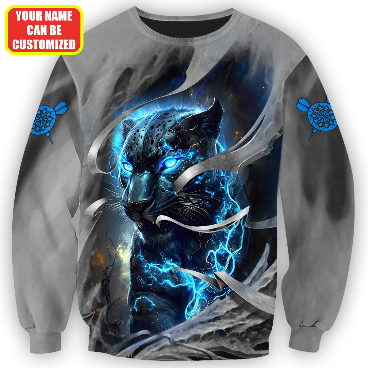 Dartboard Blue Panther Personalized Name 3D Shirt For Darts Player S070701