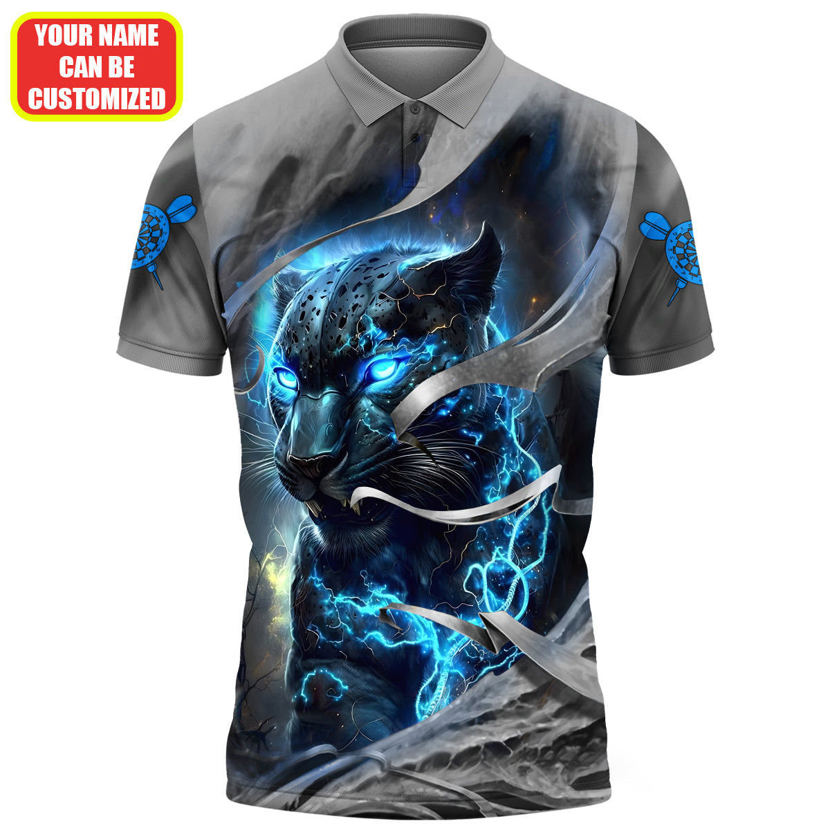 Dartboard Blue Panther Personalized Name 3D Shirt For Darts Player S070701