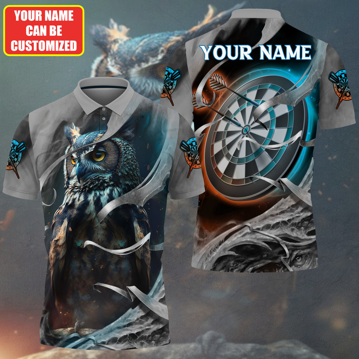 Dartboard Night Owl Personalized Name 3D Shirt For Darts Player S130701