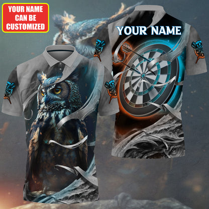 Dartboard Night Owl Personalized Name 3D Shirt For Darts Player S130701