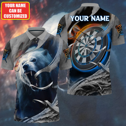 Dartboard Polar Bear Personalized Name 3D Shirt For Darts Player S130705