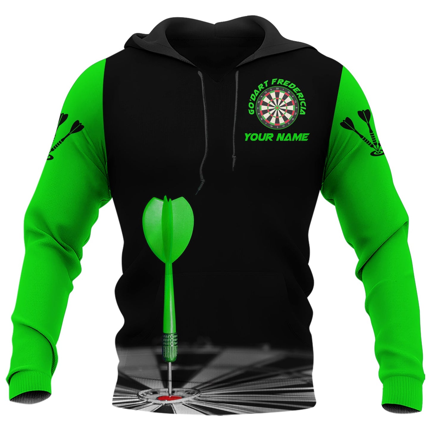 Personalized Name Darts Team Green Version All Over Printed Unisex Shirt Q270306