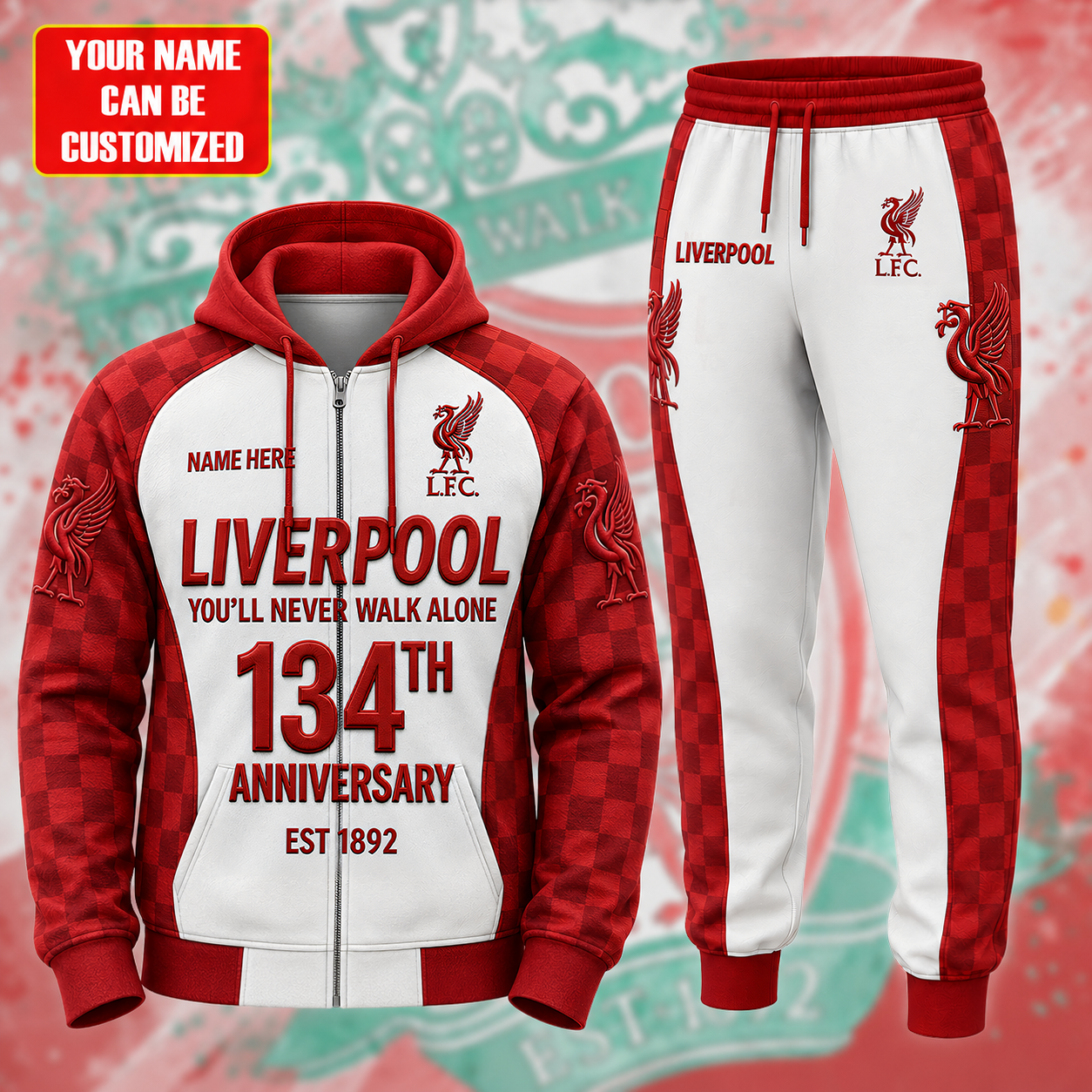 Personalized LVP EST 1892 3D All over Printed Hoodie and Sweatpants set