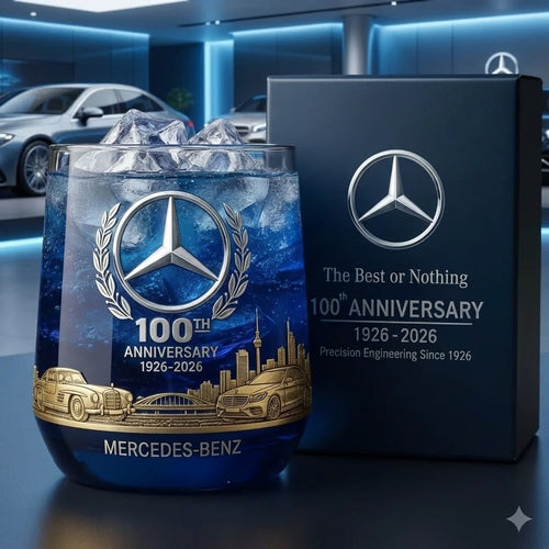 Personalized Merc 100 Years Anniversary Whisky , Merc Whiskey Glass, Holiday Gifts V2