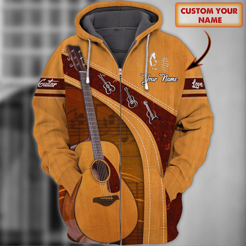Personalized Name Guitar , Acoustic guitar 3D All Over Printed Unisex Shirts
