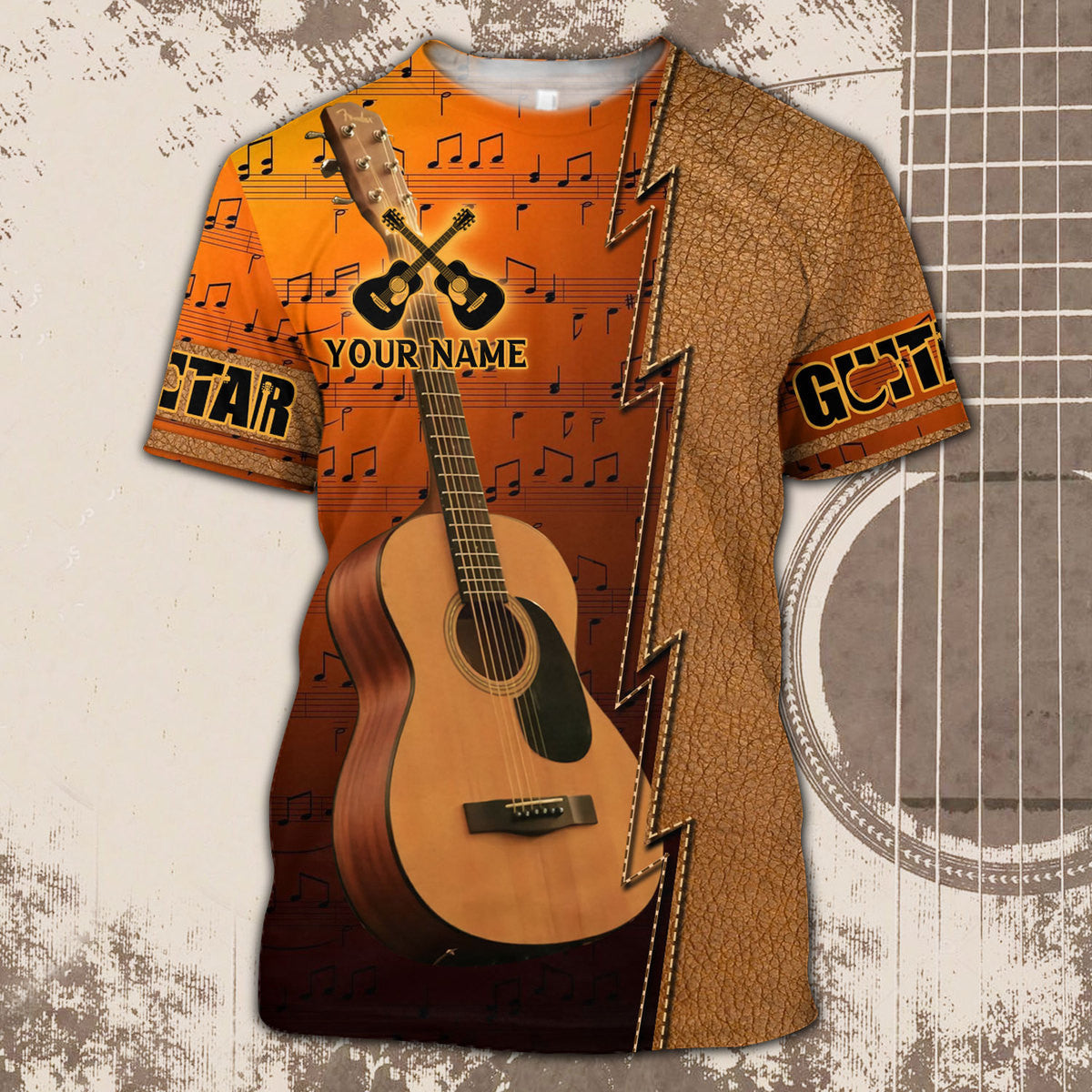 Personalized Name Guitar , Acoustic guitar 10 All Over Printed Unisex Shirt - YL97