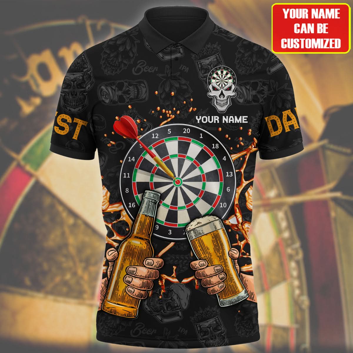 Personalized Name Darts Player All Over Printed Unisex Shirt - LP15