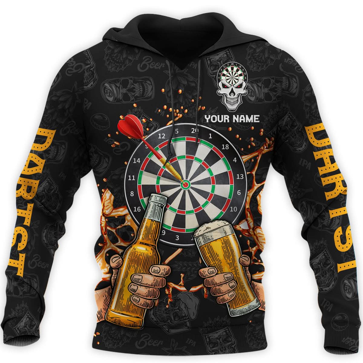 Personalized Name Darts Player All Over Printed Unisex Shirt - LP15