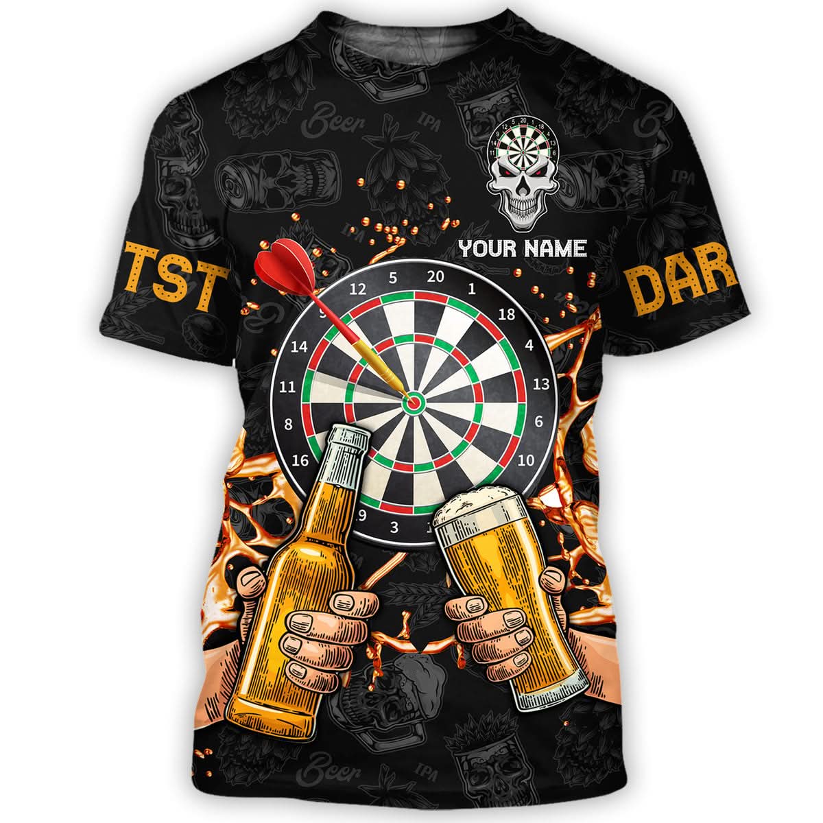 Personalized Name Darts Player All Over Printed Unisex Shirt - LP15
